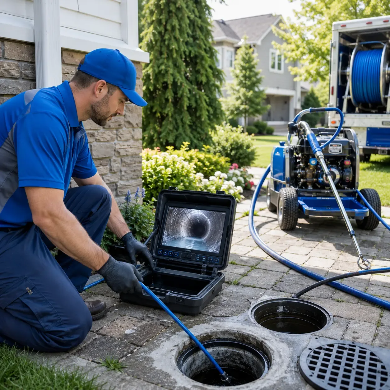 Outdoor drain cleaning professionals serving Bellville, TX